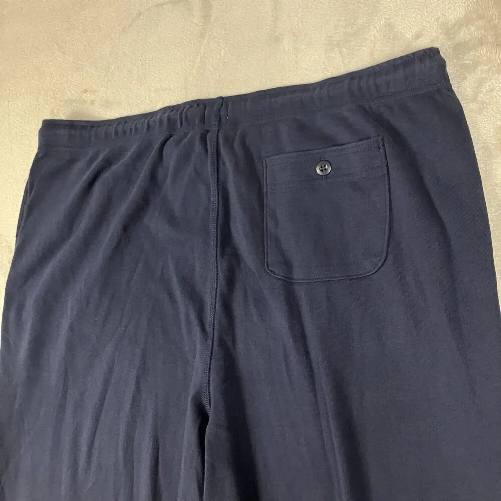 J.Crew Heritage Brushed Rib Knit Jogger Pants Mens XL Navy Cotton Drawstring